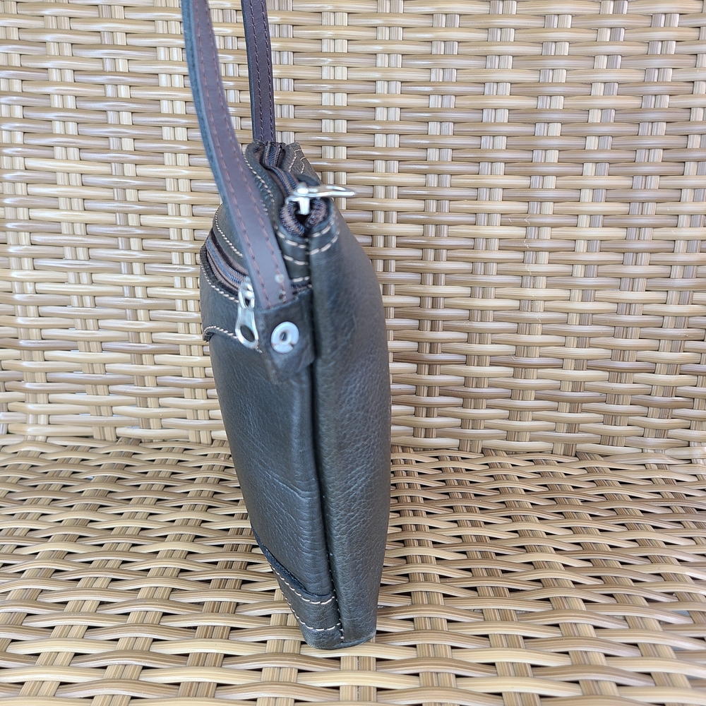 Cartera Bandolera Brown Leather Crossbody Bag Small - Picture 7 of 15